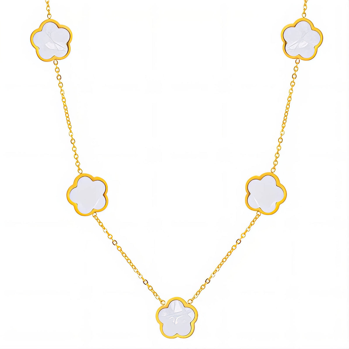 "FLOWER MEADOW" PVD GOLD-PLATED STEEL NECKLACE