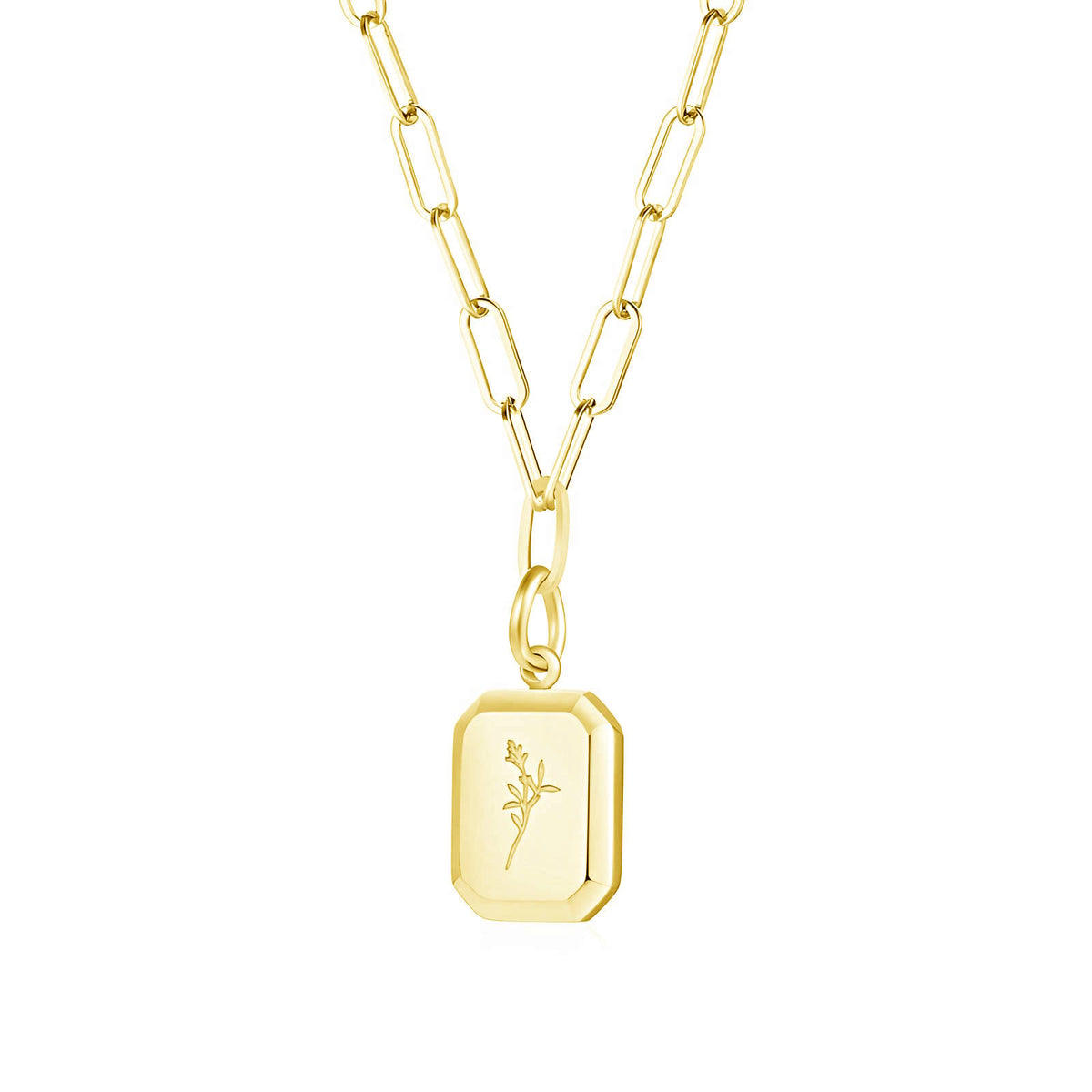 "FLOWER" PVD GOLD-PLATED STEEL NECKLACE