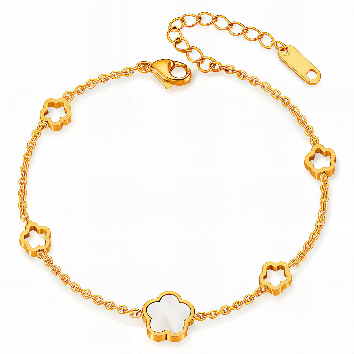 FLOWER MEADOW" PVD GOLD-PLATED STAINLESS STEEL BRACELET