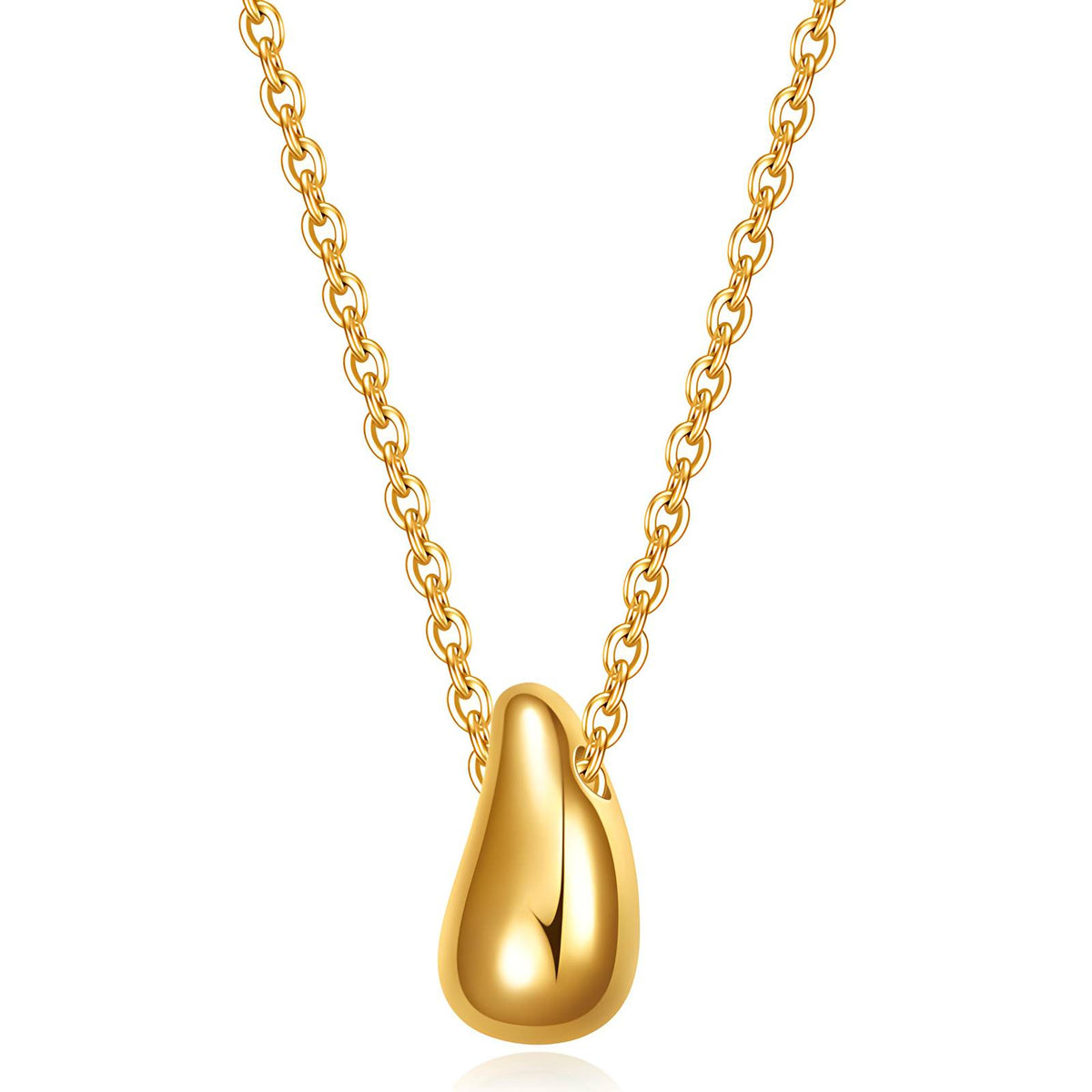 "TEARDROP" PVD GOLD-PLATED STAINLESS STEEL NECKLACE
