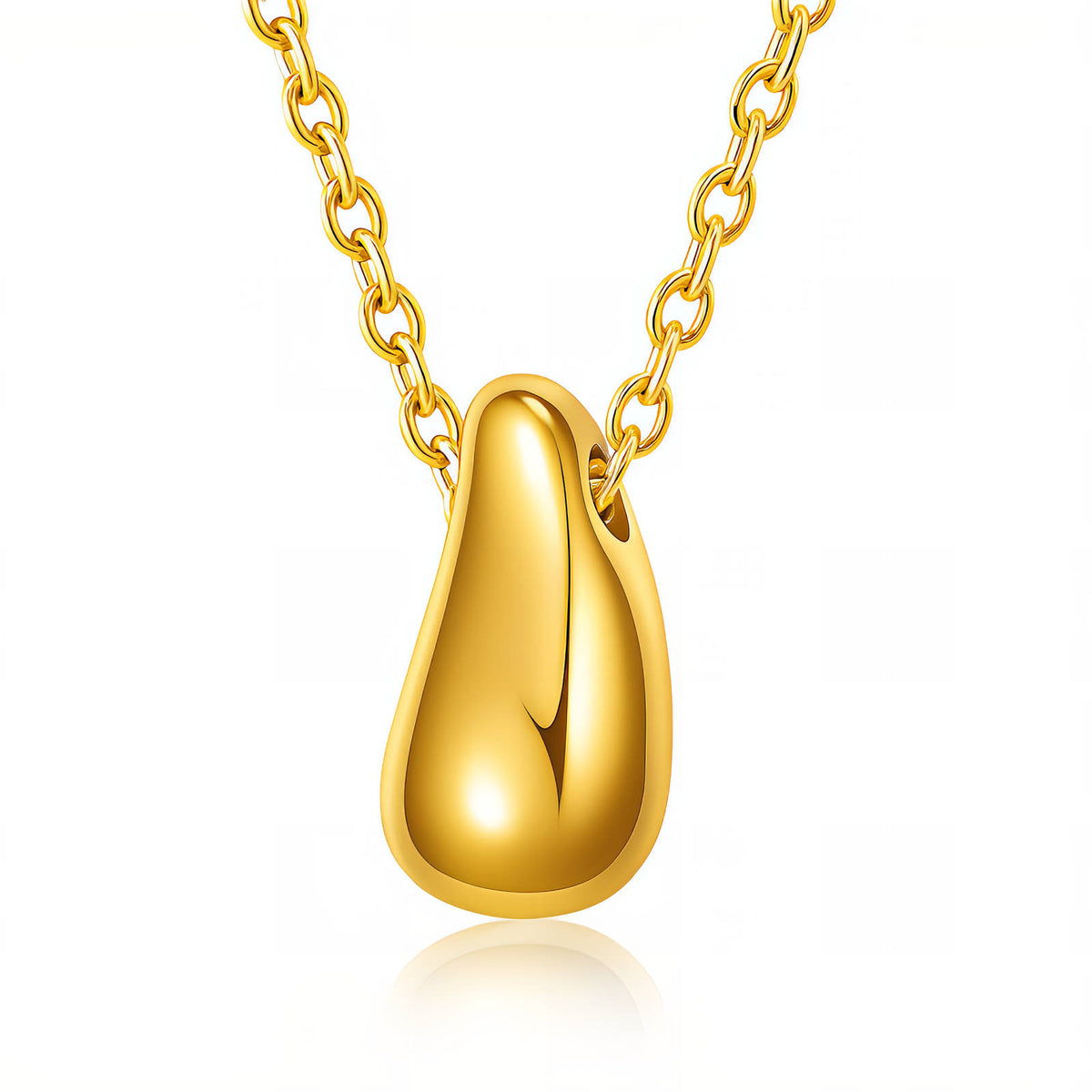 "TEARDROP" PVD GOLD-PLATED STAINLESS STEEL NECKLACE