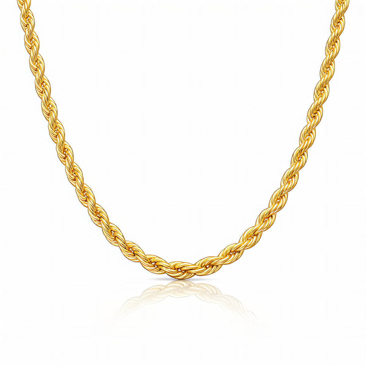 PVD GOLD-PLATED STAINLESS STEEl ROPE CHAIN