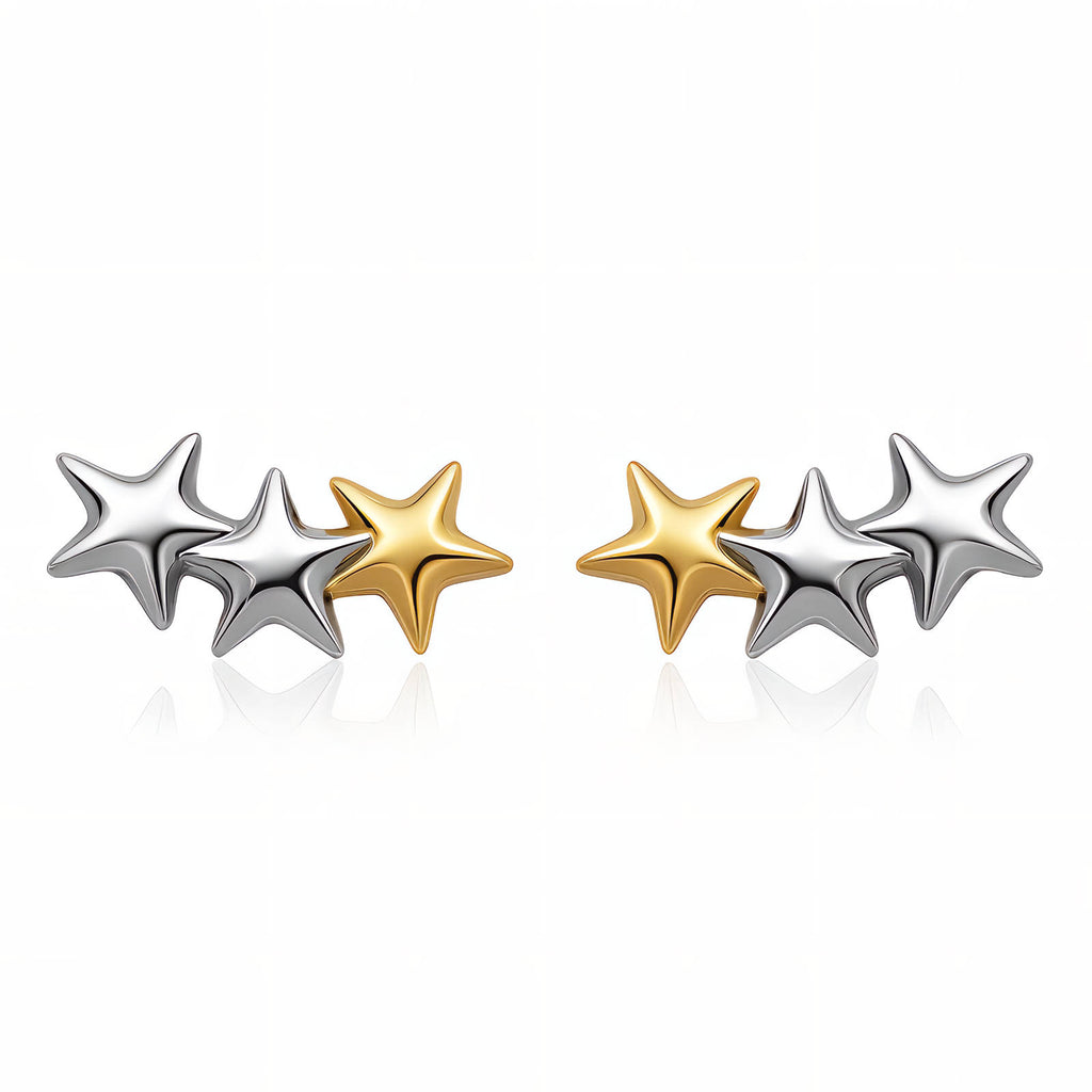 "STARS" PVD GOLD-PLATED STAINLESS STEEL EARRINGS