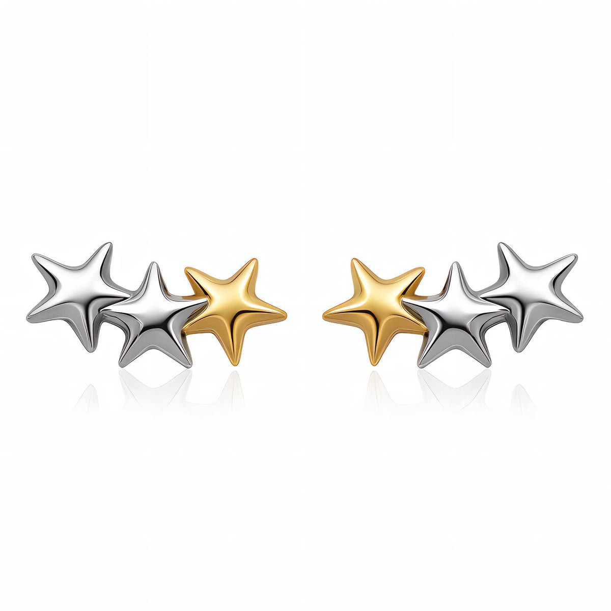 "STARS" PVD GOLD-PLATED STAINLESS STEEL EARRINGS