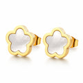 "FLOWERS" PVD GOLD-PLATED STEEL EARRINGS -