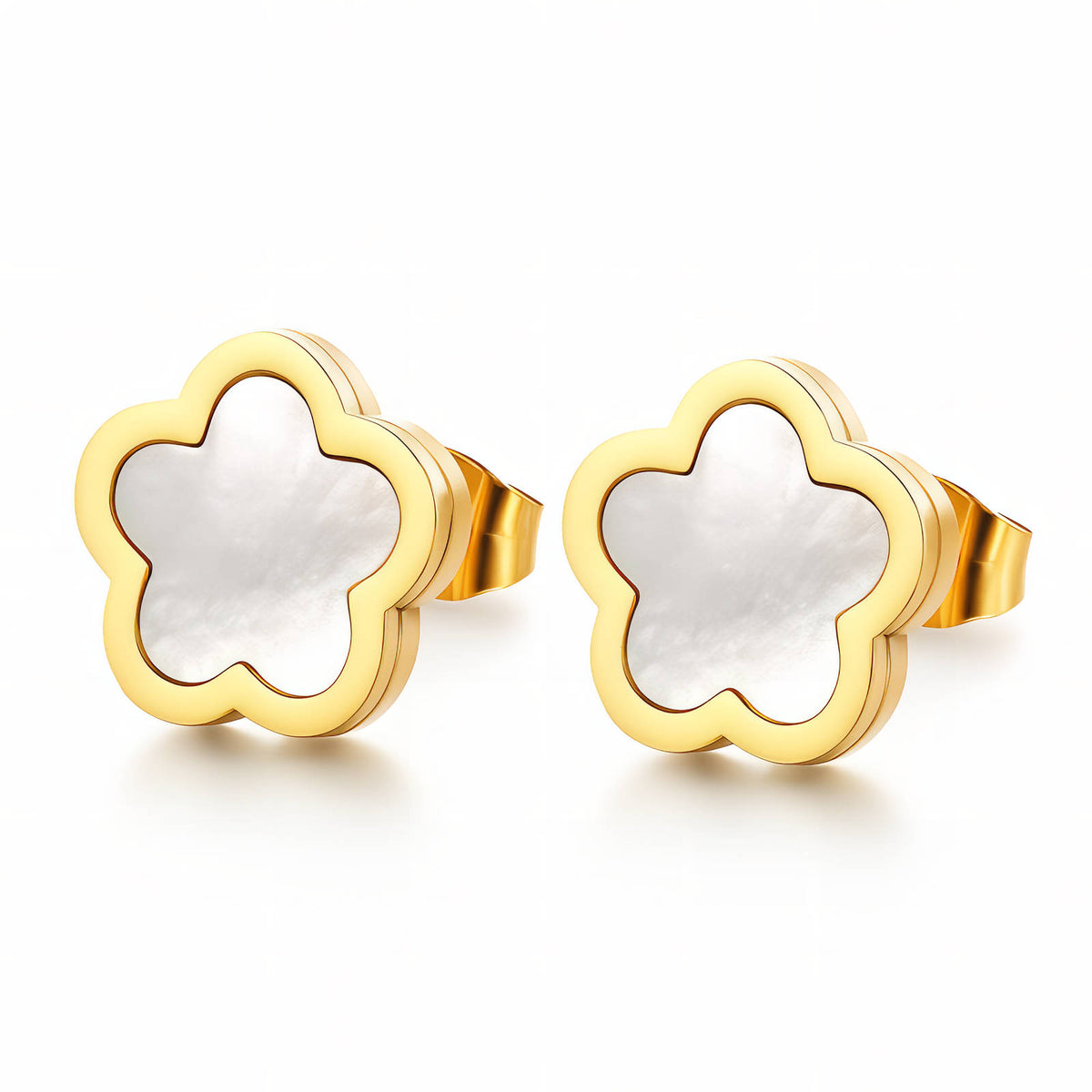 "FLOWERS" PVD GOLD-PLATED STEEL EARRINGS -