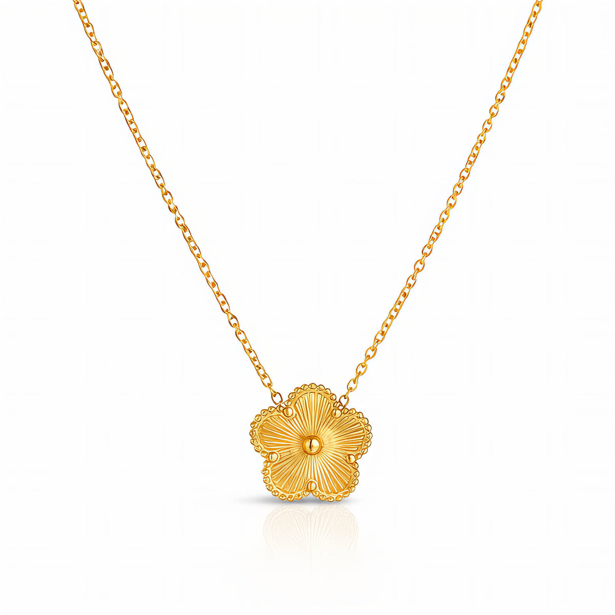 "FLOWER" PVD GOLD-PLATED STAINLESS STEEL NECKLACE