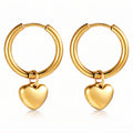 "HEARTS" PVD GOLD-PLATED STEEL EARRINGS