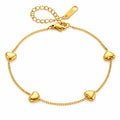 "HEARTS" PVD GOLD-PLATED STEEL BRACELET