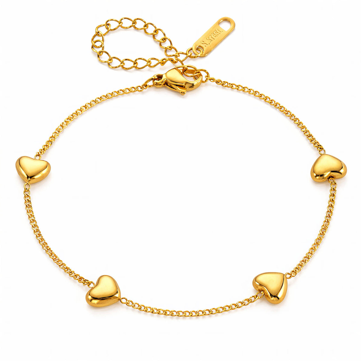 "HEARTS" PVD GOLD-PLATED STEEL BRACELET