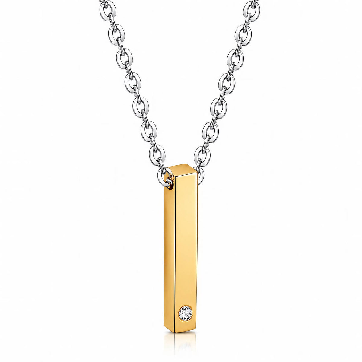 Necklace, 18k Plated Gold Steel